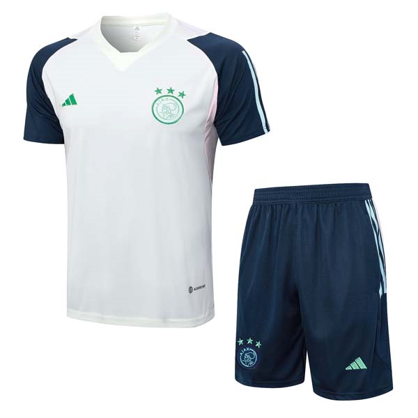 Camiseta Entrenamiento Ajax Conjunto Completo 2023/24 Blanco